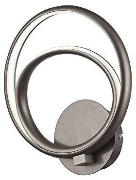 WOFI Smart Home LED Wandleuchte COLLIN, 2-flammig, 12 W, 680 lm, Dimmbar, 2700-6000 K, Nickel matt, 4480.02.64.8000