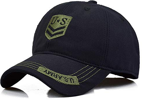 Tweal Camo Baseball Cap,Camouflage Army Cap Sport Cap Verstellbarer Sport Casual Sonnenblende Hut Atmungsaktiver Hut (Schwarz Unisex)