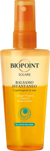 Biopoint Solaire - Balsamo Istantaneo Solare per Capelli Senza Risciacquo, Azione Ristrutturante e Idratante, Dona Protezione dalla Secchezza e Luminosità, 100 ml