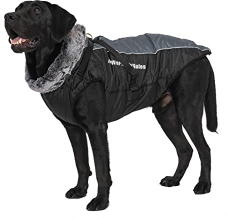 Chaqueta de invierno para perros 2 en 1 funciona con arneses prueba de viento chaleco reversible para perro abrigo de invierno ropa cálida para clima frío chaqueta para perros medianos grandes