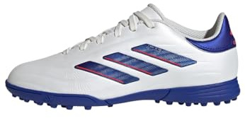 adidas COPA Pure II League Football Boots Turf, Cloud White/Lucid Blue/Solar Red, 9.5 UK