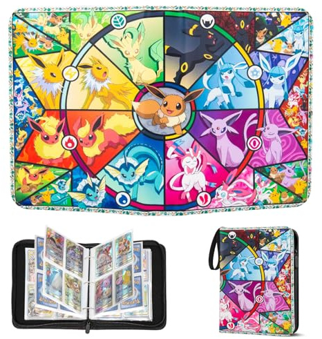 Card Binder 4 Pocket 50 Pages 400 Pockets Trading Card Binder,Portable Waterproof PU Card Binder Folder,Collectible Card Album This is the perfect for boys and girls - YB400