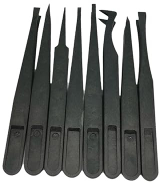 MagiDeal Set di 8 pinzette di precisione fai da te, utensili manuali, antistatiche, comode pinzette industriali multiuso per la saldatura di componenti