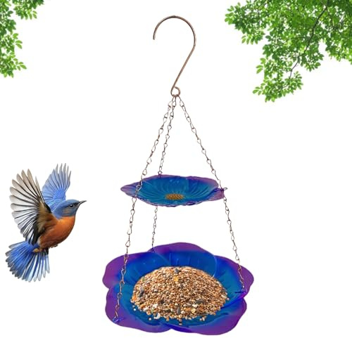 Wild Bird Feeders – Metal Tray Double Layer Weather-resistant Shape – Bird Feeder for Balcony, Patio, Garden, Aviary
