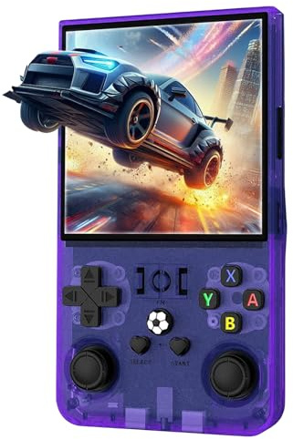 Consola portátil Retro R36MAX, Pantalla IPS de 4.0, más de 30 emuladores Populares, más de 22,000 Juegos clásicos, Tarjeta TF de 128 GB, batería de 4000 mAh - Morado