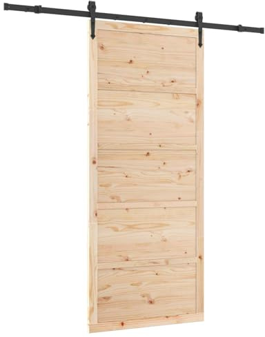 vidaXL Schuifdeur 100 x 208 cm Massief grenenhout Naturel