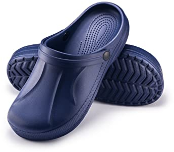 ESTRO Zapatillas Casa Hombre Verano - Zuecos de Trabajo Zapatillas Casa Verano Ligero Zuecos Sanitarios Hombre F06 (43, Azul Oscuro)
