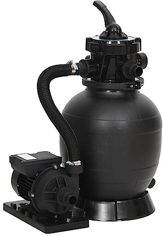 vidaXL Sandfilter för pool med 6-vägventil svart, poolfilter, pooltillbehör, sandfilter, pool filter, pool tillbehör, sand filter, sandfilterpump