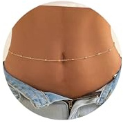 YANJINMY Stainless Steel Waist Chains for Women 18K Gold Plated Bikini Belly Chains Body Chains Summer Beach Jewelry Adjustable Bead Chain 28 Inch