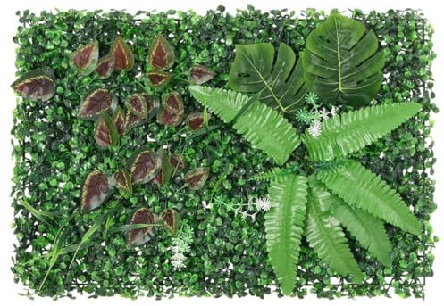 vidaXL Clôture à Plantes Artificielles 24 pcs, Panneaux de Haies, Brise-Vue d'Intimité, Écran de Décoration Jardin Extérieur,Vert 40x60 cm