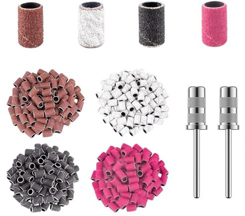 YPYMOD 200 Pcs Bandas de Lijado de Uñas, Para Uñas AcríLicas, Manicura, Pedicura, Lijar, Pulir, Recortar, Quitar Armaduras, Exfoliar, 80#120#180#240# Grits
