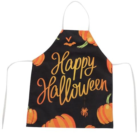 PAMINGONO 1Stk Schürze halloween halllowen linolwalze strechguertel herren chefkoch einkoch festlich Spinnenkostüm Kürbis verkleiden Kostüme für Erwachsene Kochkleidung Baumwolle Black