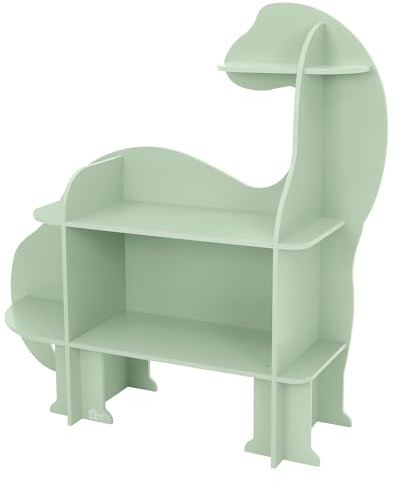 Joyz Scaffale per Bambini a 3 Livelli Verde Dinosauro Scaffale per Giocattoli in Legno con Ripiani Aperti 110x31x110 cm Libreria a Muro per Scaffale a Parete per Libri e Giocattoli per la Cameretta