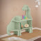 Joyz Kinderregal 3 Ebenen, Dinosaurier, Spielzeugregal Holz mit offenen Regalen, 110x31x110 cm, Bücherregal Kinder Wandmontage, Wandregal für Bücher und Spielzeug, Aufbewahrungsregal für Kinderzimmer