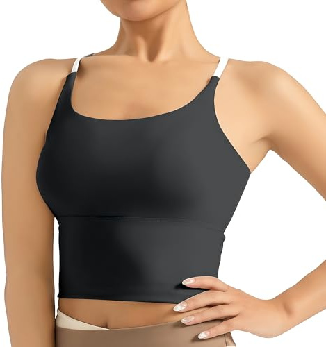ATRACTIVOLL Donna Canotta Sportiva, Basic Top Maglie Senza Maniche, Traspirante e Leggero per Palestra Yoga Casual Canottiera Corto con Spaghetti