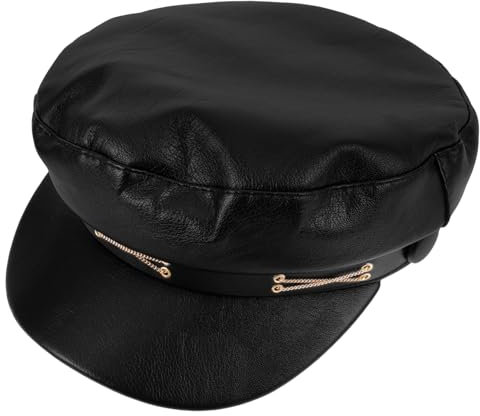 CALLARON Béret Femme Style Français Chapeau avec Chaîne Décorative pour Marche Quotidien