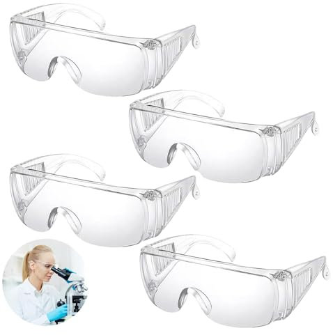 LIURFLNC Schutzbrille für Brillenträger - Transparent Labor und Arbeitsschutzbrille für Kinder, Radfahren und Bergsteigen