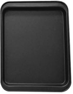 Teglia da forno rettangolare antiaderente in acciaio al carbonio per biscotti, torte, pizza, arrosti, muffin, pane, torte placcate (nero L)
