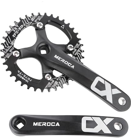 Mountain Bike Crankset, MTB Square Taper Crankset with 170mm Arm 104 BCD, Compatible with Single Speed Bicycle and 8/9/10/11 Speeds Bicycles, Optional 32T/34T/36T/38T/40T/42T Chainring Crank Set (38T)