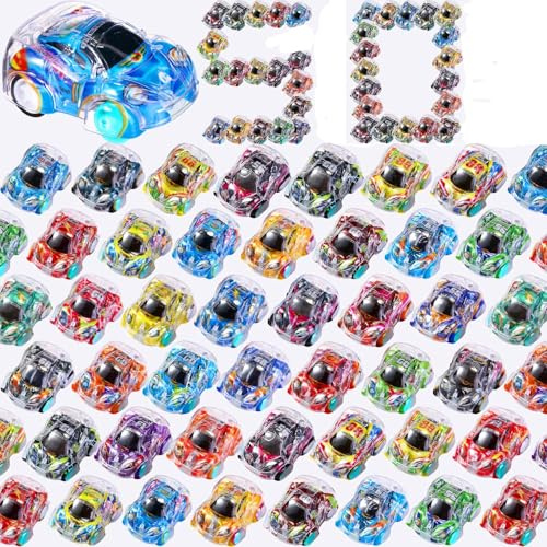 Bambebe 50 st minibilar för barn, mini dra tillbaka bil, racingbil, leksaksmodell leksaksbilar dekorationer present till åringar barn pojke flicka