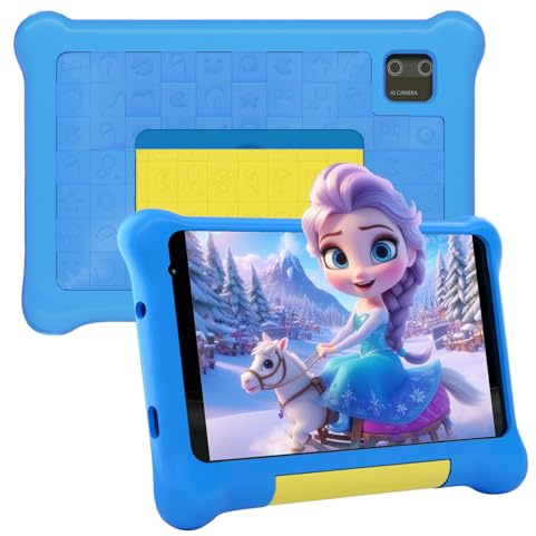 Freeski 7 Inch Android 13 Kids Tablet, 5GB+32GB(128GB Expandable), 1024x600 HD Screen, 2500mAh, 0.3MP+2MP Dual Camera, WiFi 6, BT5.2, Parental Controls, Tablet for Kids with Shockproof Case(Blue)