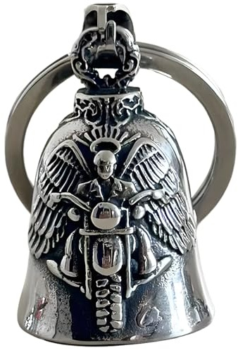 YAOYYG Campana Moto Amuleto, Campana Motera con Diseño de Angel Guardián | Guardian Moto Amuleto, Regalo Moteros Hombre, Para Motocicletas, Bicicletas, Coches
