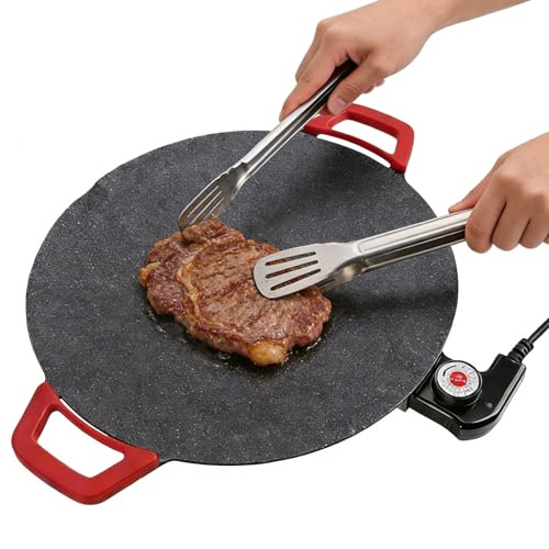 xowwyue Piastra Elettrica | Padella Elettrica A 5 Livelli Per Cottura | Superficie Grigliante Antiaderente,Per Casa Cucina Ristorante Picnic All'Aperto Barbecue Grigliate Campeggio
