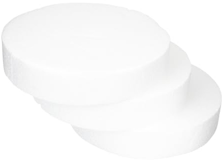 Uonlytech Dischi di Schiuma Rotondi Fai da Te 3 Pezzi 250mm X 50mm per Decorazioni Artigianali, Basi per Torte Finte, Bouquet e Centrotavola Creativi