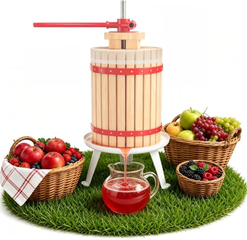 HENGMEI 30L Pressa per frutta Torchio a cricco Spremiagrumi meccanico per Fare Succo, Sidro e Vino