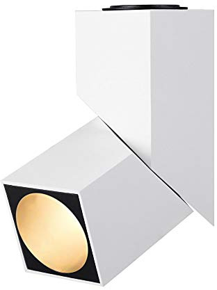 Yodaba LED Indoor Ceiling Spotlight 360°Adjustable Wall Light - Art DIY Spotlights -12W Warm White Light 3000K Ceiling Downlight -Surface Mounted COB Lighting Swivel lamp (White-3000K)