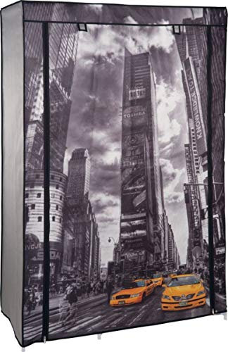 Unbekannt Dekor Textil Kleiderschrank mit 4 Regaleinsätzen ca. 105 x 158 x 45 cm.