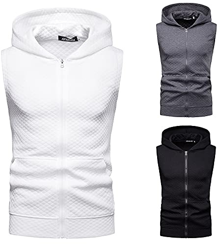 APAELEA Deportes Sudadera Sin Mangas Chalecos para Hombre Gimnasio Deportiva Ropa Tank Tops con Capucha