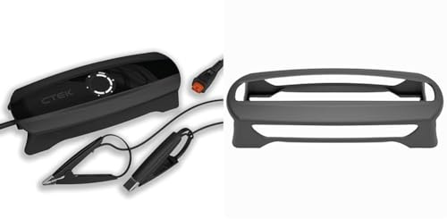 CTEK CS ONE, Batterieladegerät 12V, Intelligentes Ladegerät Motorrad, Ladegerät Auto, Erhaltungsladegerät Mit Adaptive Ladung, App, Rekonditionierungsmodus Und Polaritätsfreie Klemmen & CS ONE Bumper