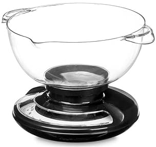 Bilancia da Cucina Meccanica con Contenitore Misuratore da 2 Litri - Capacità fino a 5 kg | Bilancia Analogica - Facile da leggere e usare | Alta precisione per pesare alimenti, liquidi - Non