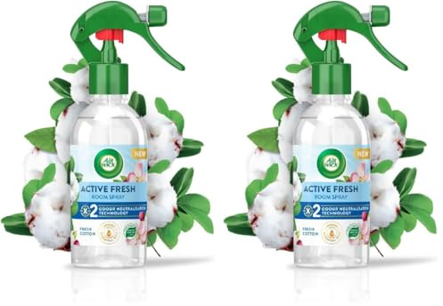 Airwick Air Freshener Room Spray| Odour Neutraliser, Bathroom and Room Air Freshener|Fragrance : Cotton| Contains : 1 Bottle (Pack of 2)