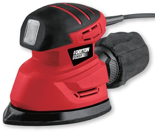 Dekton Palm Sander with Box-Compact & Ergonomic Design| 1/4 Orbital Sanding| Variable Speed Control| Includes Storage Box| Ideal for Wood, Metal, Plastic| Dust Collection System| for Smooth Finishes