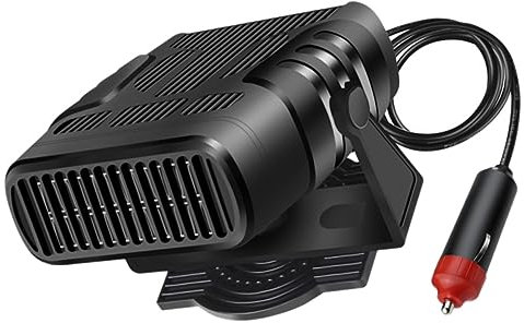 Amosfun Auto Heizung Auto-windschutzscheibenheizung Mit Heizung Kfz-innenraumheizungen 12 Volt Autoheizung Booster Klein Warmer Heißluftgebläse Auftauen Lüfter Abs Black