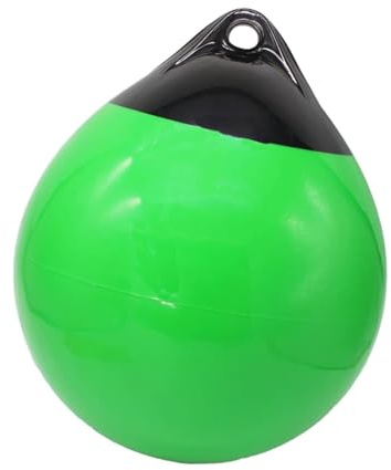 Ronyme Round Boat Fender Buoy Ball, Heavy Duty PVC Boat Ball Round Anchor Water Buoy Dock Bumper Ball Inflatable Protection Marine Mooring Buoy, Boat Fenders for Aquaculture, Docking Anchoring, Green