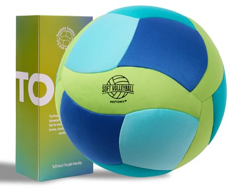 MOTOMY™ Indoor Soft Volleyball, Cushioned Fabric Training Ball for Kids & Youth, Quiet House Practice Design with Realistic Bounce & Lightweight Feel, Volleyball Gifts for Boys, Girls and Teens
