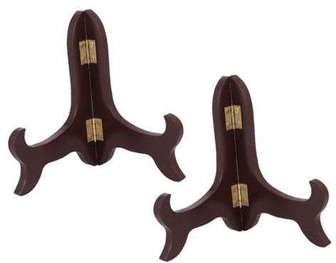 LOLIPPYY Supporto Per Quadri in Legno, Espositore Per Piatti e Portafoto Multifunzionale Da 5 Pollici, 2 Pezzi, Adatto Per Esposizione Di Cornici, Ricettari e Immagini Decorative