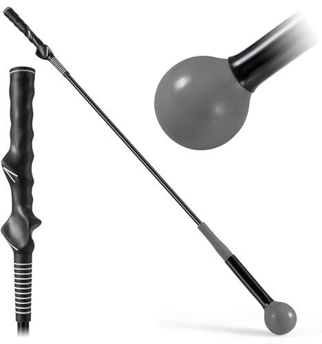 COSTWAY Allenatore di Swing del Golf, Bastone da Allenamento per Riscaldamento con Testa Ponderata per Impugnatura, Correttore della Oscillazione del Golf per Uomini, Donne e Giovani (Grigio, 100 cm)