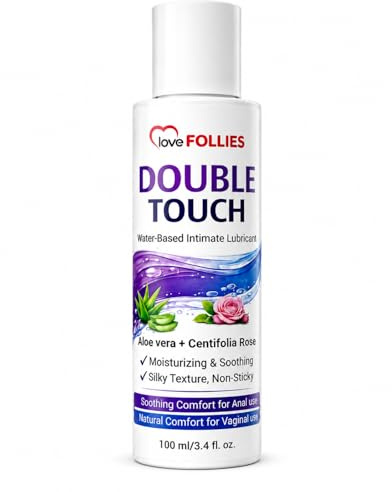 Lovefollies Gel Lubrificante Sessuale Intimo All'Acqua Double Touch con Aloe Vera e Rosa Centifolia, Lubrificante Anale-Dilatatore e Vaginale, Formula Delicata, 100 ml