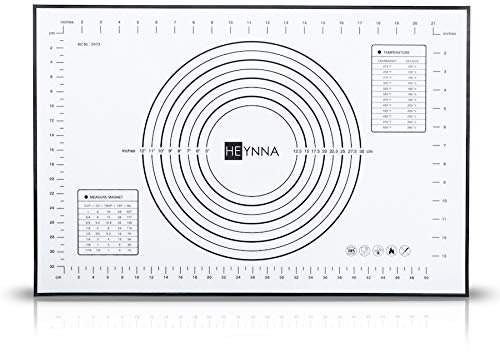 HEYNNA® Premium Silikon Backmatte/Rutschfeste Backunterlage 60x40cm - Silikonmatte zum Kochen und Backen als Teigmatte, Backofenfest, 100% BPA frei