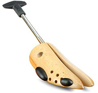 Langer & Messmer Schuhdehner für Damen gegen drückende Schuhe - gefertigt aus massivem Buchenholz und Mechanik aus Metall - Dehnt in der Weite inkl. Lederdehnerspray 50ml