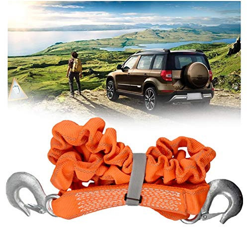 PKW PLUS 5 Tonnen Abschleppgurt, Elastisches Abschleppseil, 1,8 m Können Auf 4 m Gedehnt Werden, Abschleppgurt für Auto/SUV/Landwirtschaftliches Fahrzeug
