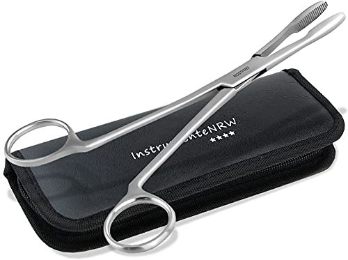 Ohrenpinzette Hundeohren Zupfzange Haarzupfzange Hunde Tierhaar-Entferner Haarzange Edelstahl Rostfrei mit Innenzahnung ohne Sperre in Profi-Qualität (14 cm)