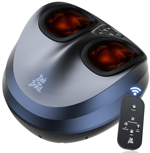 BOB AND BRAD Foot Massager Machine with Heat and Remote, Fits up to Size 14, FSA Eligible HSA Shiatsu Deep Kneading Foot Massager for Plantar Fasciitis and Neuropathy