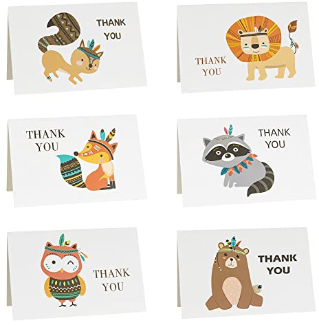 Gyufise 36Pcs Woodland Animal Thank You Cards Thank You Notes with 36Pcs Envelopes and Stickers Baby Shower Thank You Cards Wedding Thank You Cards for Wedding Baby Shower Bridal Shower