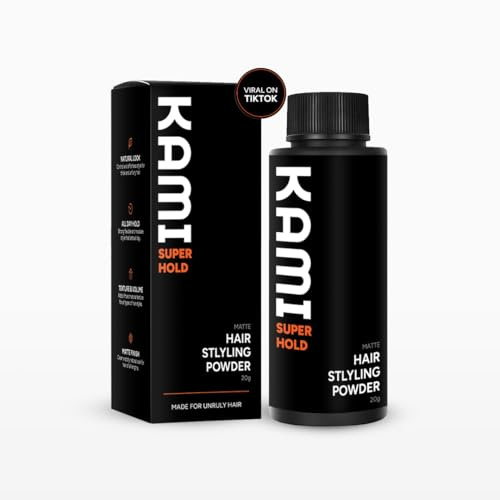 Kami Hair Texture Powder for Men - Strong Hold & Volume Powder - Texturizing Hair Product for Men’s Styling, Matte Finish, All-Day Hold for Thick Hair