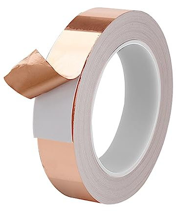 Tiutgen Copper Tape Slug Repellent UK 25mmx20m Snail Repellent Pet Friendly Copper Strip Anti Slug Ring for Indoor Outdoor Plant Use,Conductive Adhesive Copper Foil Tape for Guitar EMI Shielding